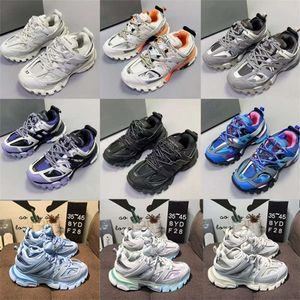 Chaussures de vente directe d'usine Casual et baskets de luxe Track Man épais blanc noir net nylon imprimé cuir triple S ceinture Katian 3.0