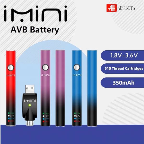 Fends Direct Sales AVB BOUTON 510 Batterie de thread avec 4 niveaux Réglage pour 510 CARTRIDGES DE CATURE VAPE dans la boîte d'affichage 380mAh Tension variable Préchauffeur