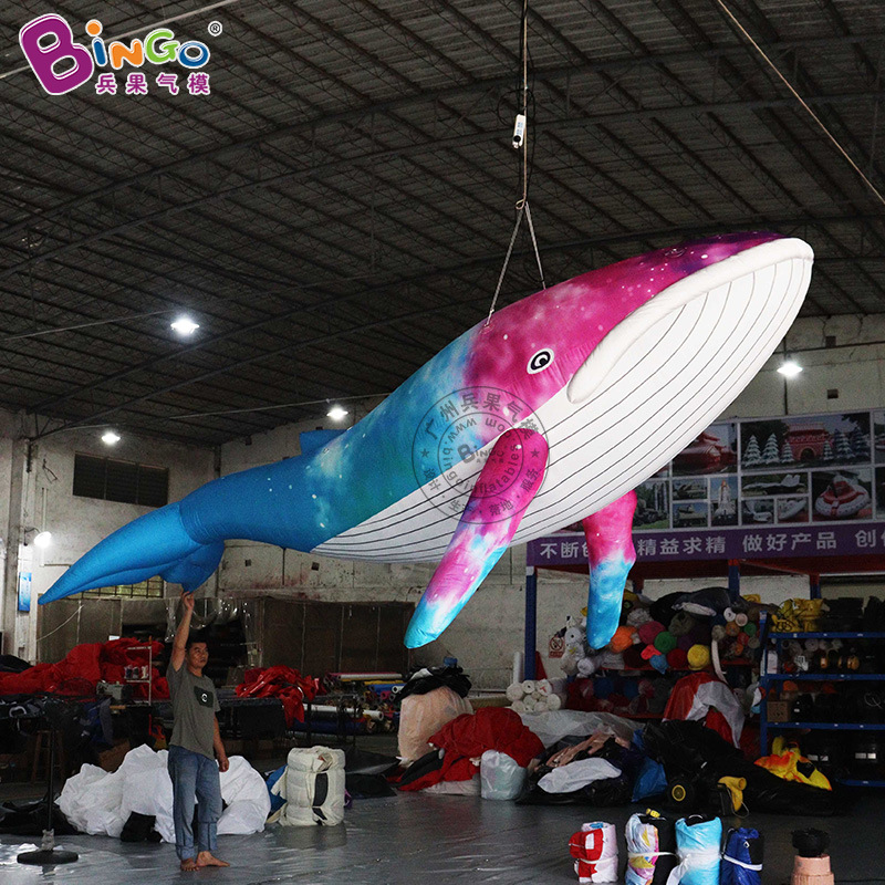 Fábrica Ventas directas Color ballena Inflable Modelo de tiburón Ballena Marina Organismo Marino Decoración del techo