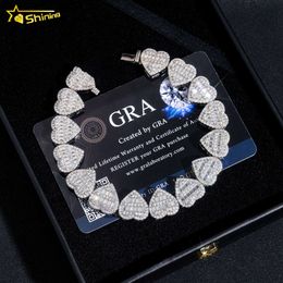 Bijoux de vente directe d'usine en argent Sterling 925 avec chaîne à maillons cubains Vvs Moissanite Hip Hop Cha