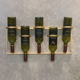 Venta directa de fábrica, nuevo estante para vino tinto, estante de recepción montado en la pared, marco decorativo, arte del hierro, soporte para botella de vino sólido