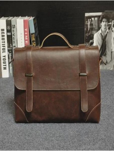 Venta directa de fábrica marca de bolsa de ocio para hombre bolsa retro portátil de alta calidad paquete masculino hombres de negocios cuero de Caballo Loco bri9221339