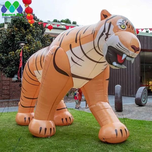 Mascotte de poupée de dessin animé de tigre gonflable géant de vente directe d'usine grand modèle animal à vendre