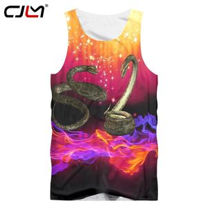 Factory Direct Supply Original Sample Design 3D Starry Flame Snake Print Tank Top Oversized Vest Wholesale 220623