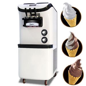 Machine à crème glacée à trois saveurs directe d'usine petite machine à crème glacée automatique verticale à trois têtes à crème glacée molle à vendre