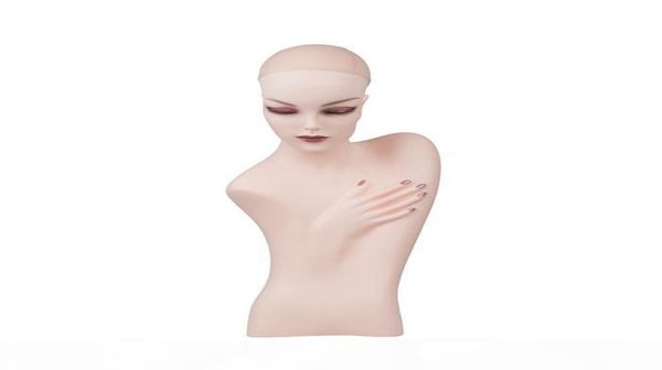 Cabeza de maniquí femenina de piel blanca directa de fábrica para peluca, joyería o sombrero Display3214102