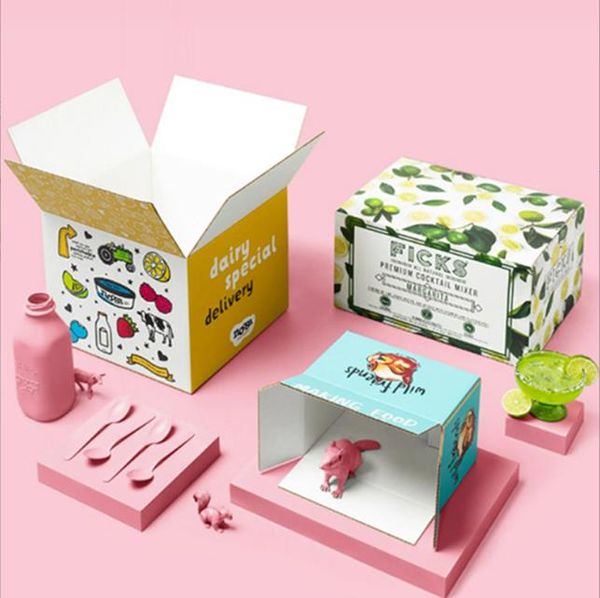 Usine directement pour la personnalisation de la boîte cadeau en carton ondulé