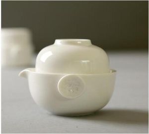 usine dire directement de voyage en porcelaine blanc ensemble un pot et une tasse facile à boire oolong t1067997429