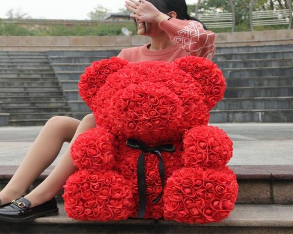 Venta directa de fábrica de gran tamaño 70 CM Rose Bear Flores artificiales para el día de la madre039s Día de San Valentín Novia Regalo Decoración del partido8689935