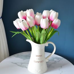 Fabbrica Direttamente Tulipano Di Seta 9 Teste Decorazione Mazzo Di Fiori Di Tulipano Artificiale Tulipano Per La Decorazione Di Nozze Del Partito Dell'ufficio Della Stanza Di Casa