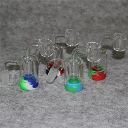 Usine narguilé verre Cendrier avec quartz banger 14mm 18mm bras perc capteurs silicone dab pot cire conteneurs eau bong