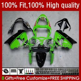 Lichaam voor Kawasaki ZX900cc Green Black ZX900 ZX9 R ZX9R 00 01 02 03 56HC.54 ZX 9R 9 R 900 900CC ZX-9R 2000 2001 2002 2003 Full Backings Kit