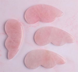 Herramienta de masaje para raspar Gua Sha, piedra Natural de Aventurina rosa, tablero Guasha en forma de ala, raspador tradicional, fábrica