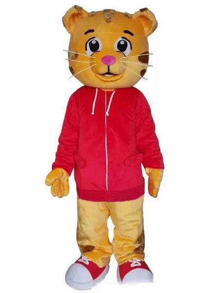 Costume de mascotte de tigre de Daniel chaud d'usine pour l'animal adulte grande fête de carnaval d'Halloween rouge