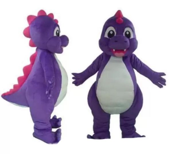 Nouveau costume de mascotte de dinosaure dino violet chaud d'usine pour adulte à porter à vendre