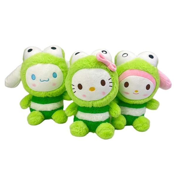 Factory Hot Vente en peluche Toy dessin de dessin personnalisé grenouille Kitty My Melody Cinnamoroll Farmed Animaux Migne Poupées pour enfants Dec Dolor Decor