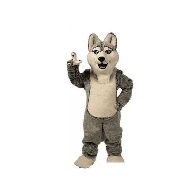 Costumes de mascotte de loup chauds d'usine, mascotte de chien d'halloween, personnage de tête de vacances, costume de fête fantaisie, taille adulte, anniversaire