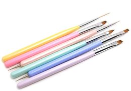 Factory Nail Art Borstels 6 Stks Set, Gel Polish Design Pen Painting Tools Builder Liner Puntt voor Salon Thuis DIY Manicure
