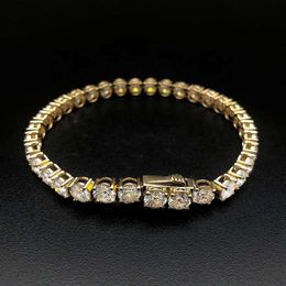 Bracelet VVS en or massif, bijoux fins, véritable argent, 5Mm, Moissanite, chaîne de Tennis de 7 pouces, nouvel arrivage d'usine