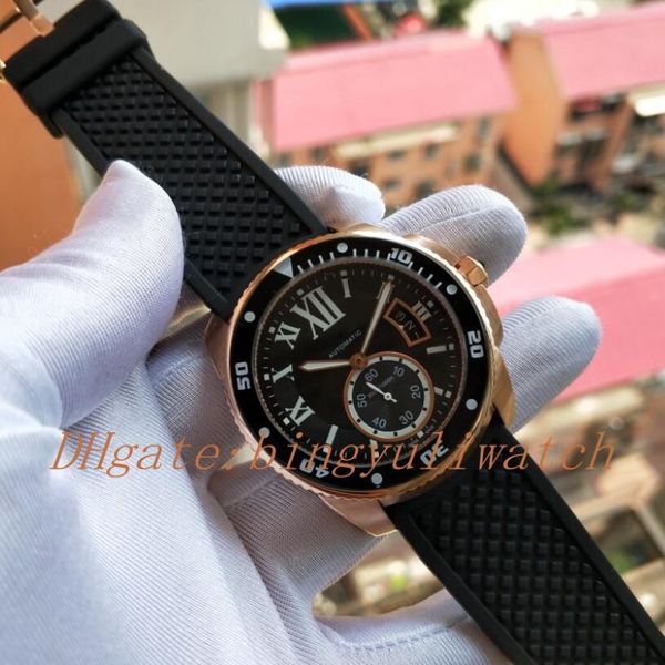 Factory New Men's Calibre de Series W7100052 Rose Gold Watch Super-Luminova Movimiento automático Sport Wrist Watches Original Box 281p
