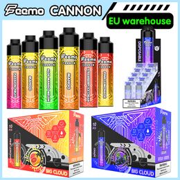 Fábrica Original Vape Box Artículo UE Warehouse Feemo Cannon Vapes desechables Vapes grandes nubes con carga de cable tipo C 850mAh Vape Battery Compras en línea de alta calidad