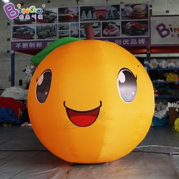 Sortie d'usine 2,5 mH (8 pieds) ballons gonflables orange publicitaires, modèles de fruits de dessin animé pour décoration d'événements de fête en plein air avec jouets de soufflage d'air