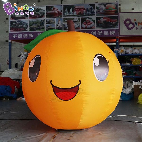 Salida de fábrica 2.5mH (8 pies) Publicidad Globos naranjas inflables Modelos de frutas de dibujos animados para decoración de eventos de fiesta al aire libre con juguetes sopladores de aire