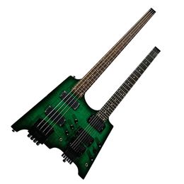 Factory Outlet-4+6 Strings Double Necks Headless elektrische basgitaar met palissander toets