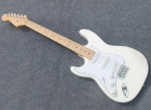 Fábrica Outlet-6 Strings Guitarra eléctrica blanca zurda con cuerpo de madera de bajo, diapasón de arce, rendimiento de alto costo