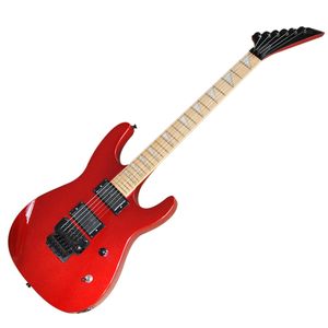 Outlet usine-6 ​​cordes Guitare électrique rouge métallique avec rose Floyd Rose, touche d'érable, 24 frettes