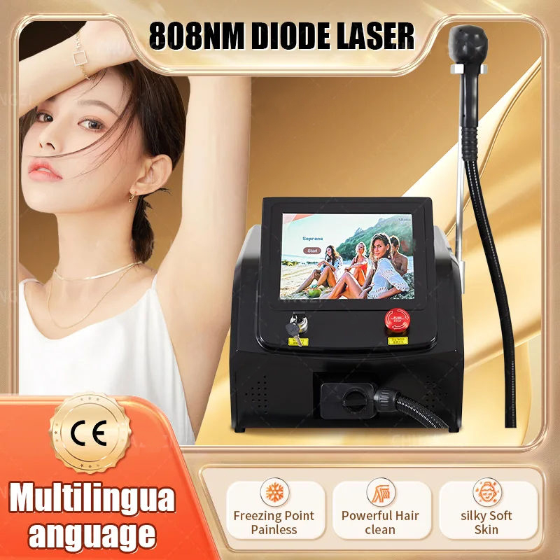 Factory Outlet 808 Diode Laser hair removal Machine 3 Wavelength 1064 755 808nm Laser Hair Remove Permanent Painless