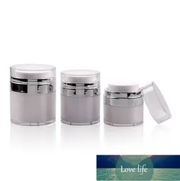 Factory Outlet Acryl Airless Jar Cream Fles met zilveren kraag cosmetische vacuümlotion pottenpomppakkingsflessen 15 g 30 g 50g