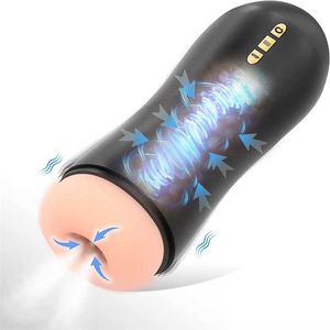 Magasin d'usine Tasse automatique pour appareil masculin avec aspiration et vibrations Plaisir des hommes Stimulation de poche en silicone réaliste Jouet sexuel adulte électrique Jeu mains libres