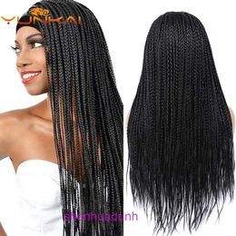 Factory Outlet Fashion Wig Hair en ligne Boîte de boutique tressée Black Black Triple Ice with Headgear