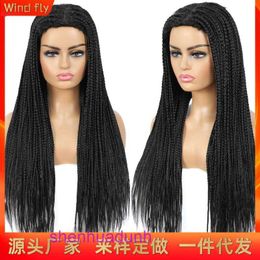 Factory Outlet Fashion Wig Hair en ligne Boutique à trois brins tressée Housse de tête du cuir chevelu Imitation dentelle élastique Intérieur net à basse température Flame Arichante Silk 26 5xhk