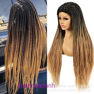 Factory Outlet Fashion Wig Hair Online Shop Dirty Braid Three Strand Head Cover hoofdhuidstijl 26 inch gehaakte haarpruik Hand geweven volle top