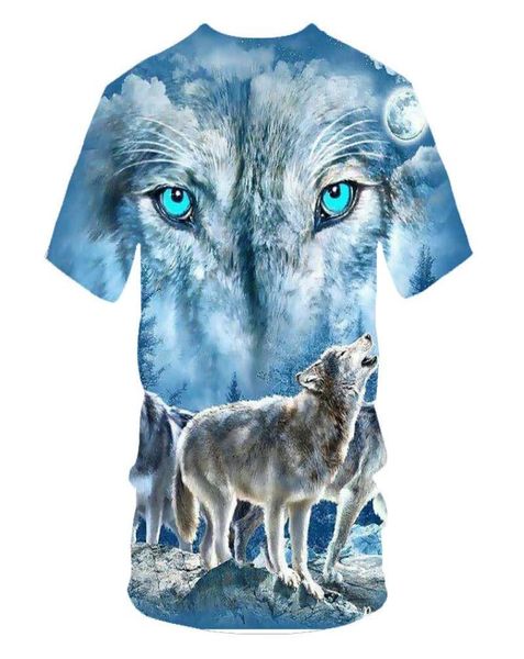 Outlet d'usine Dernier loup 3D Printing Animal Cool Funny Tshirt Male ShortSleeved Summer Shirt Tshirt Men039S Fashion T Shir6658579