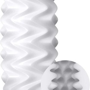 Factory Outlet Men's Vacuum Cup Realistische zak katomslag herbruikbaar zacht en elastisch volwassen mannelijk seksspeelgoed Silky White