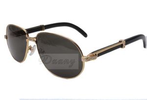 Outlet d'usine Nouvelles lunettes de soleil à corne noire naturelle 566 lunettes de lunettes en métal