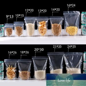Factory Outlet Pet Transparant Zip Lock Plastic zakken Mylar Bag Zip Lock Stand Up Food Spice Powder Packaging Pouch Clear 100pcs