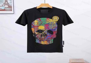 Outlet d'usine Phillip Plain Men Designer PP Skull Diamond T-shirt à manches courtes Brun Brun Brand Brand O 1Q75 Philipps 33964868