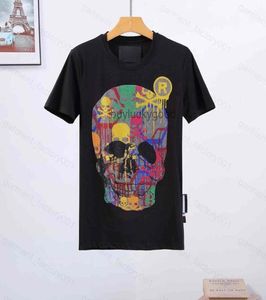 Factory Outlet Phillip Plain Heren designer PP Skull Diamond t-shirt Korte mouw Dollar Bruine beer Merk tee O 1Q75 Philipps 37244360