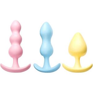 Factory outlet Silicone PCS Toy Expanding Anal Trainer Butt Plug Set Principiantes Usuarios avanzados Juguetes sexuales para hombres, mujeres y parejas