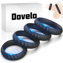 Ensemble d'anneaux en silicone Dovelo de différentes tailles d'anneaux de coq adaptés aux jouets sexuels pour adultes et aux jeux de jeux d'usine