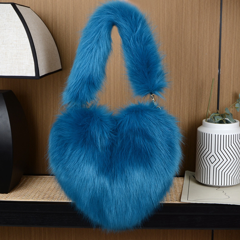 Factory outlet women shoulder bags 7 colors European popular winter Mao Mao handbag large capacity soft imitation fur chain bag fashion backpack 54641#