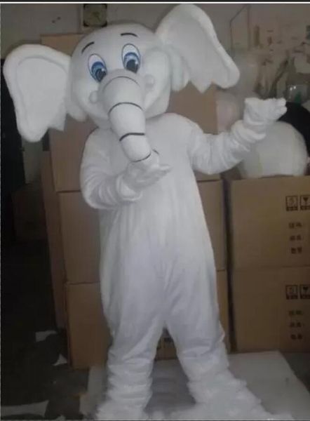 Factory Outlets hot Halloween White Elephant Mascot Costume Alta calidad Cartoon Animal Anime tema personaje Christmas Carnival Fancy