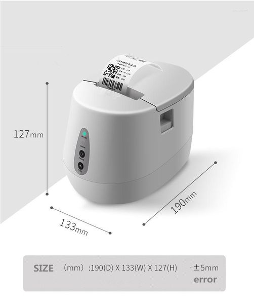 Magasins d'usine imprimante d'étiquettes à code-barres thermique autocollant de Code QR vêtements étiquette prix papier boulangerie thé boutique Support largeur 58mm