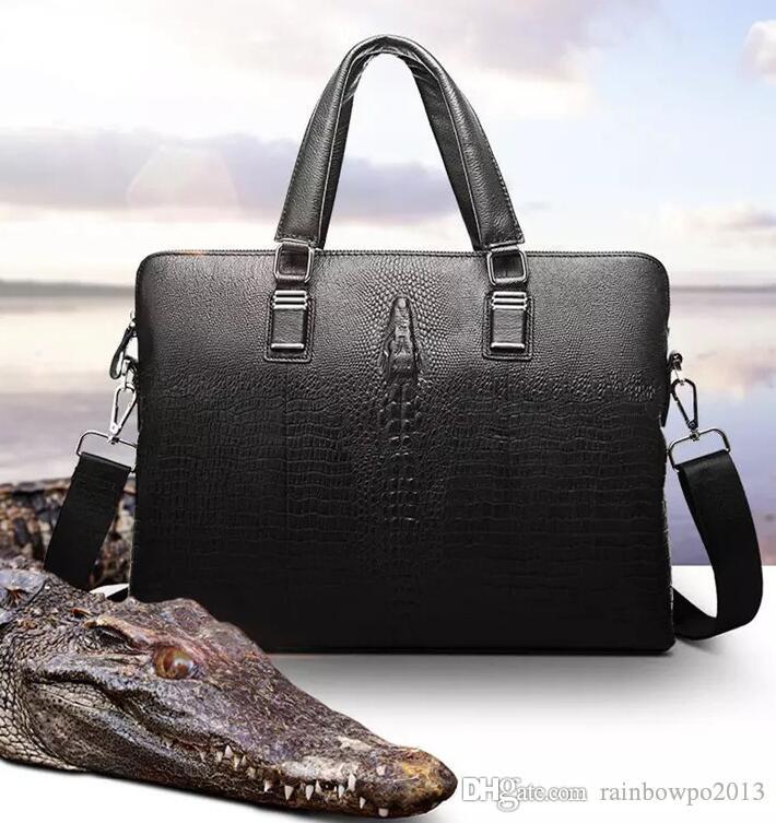 Usine en gros hommes sac en cuir motif crocodile mode sac à main tendance cuirs affaires porte-documents mode cuirs sacs à bandoulière