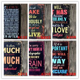 Fabrieksfeest decoratie metalen tin borden vintage muur plaque retro club pub bar poster Home deco 12 "x8" Life Family Rules