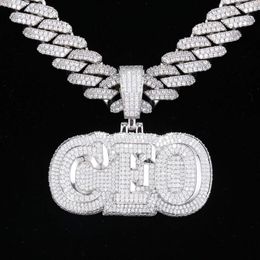 Fabriek Gepersonaliseerde Aangepaste Vvs Moissanite Diamond Iced Out 3d Shadow Naam Hanger S925 Heren Hip Hop Sieraden Brief